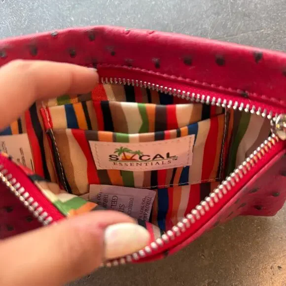 Vintage Y2k Red Crocodile Clutch Mini Wristlet Wallet Preppy Americana Purse - Picture 3 of 5